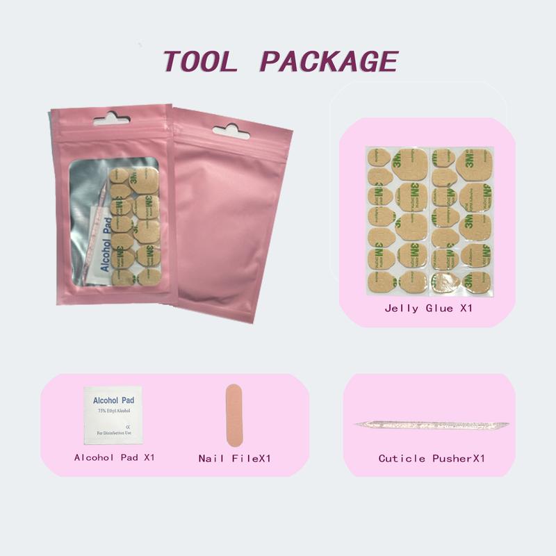 Solid Nails|Pink Girls Press Handemade Press On Nails REUSABLE 3D Gel Fake nails acrylic press nails/Summer 2025 French Press Acrylic False Nails Set