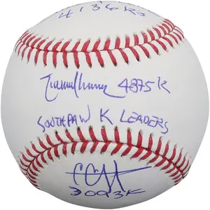 Steve Carlton, Randy Johnson, and CC Sabathia Southpaw Strikeout Leaders Autographed Baseball with Multiple Inscriptions - Limited Edition of 25 - Fanatics Authentic Certified