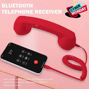 New TYPE-C Straight Plug Phone Retro Mute, C-Style No Conversion Needed, External Call Handset with Simple Ergonomic Design in Colorful Various Dreamy Colors Portable Mini audio Black Headset