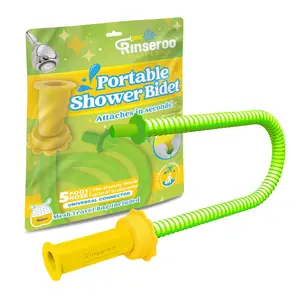 Rinseroo Portable Shower Bidet Hose 5 Foot Universal Connector for Easy Transport & Home Use with Mesh Travel Bag Included - Bidetstoilets Bidetstoilets Toiletbidet