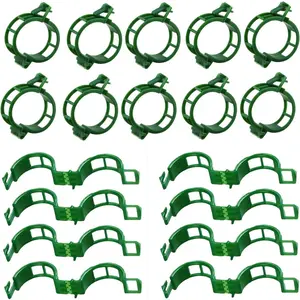 100 count  Support Clips - Green Tomato Clips for String Trellis, Grape Vine Clips for Garden Netting Climbing , Secured Plastic  Clip for Fixing Stem and Vine