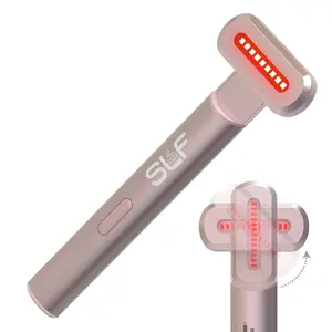 SLF Red Light Therapy for Face and Neck Wand, 4-in-1 Rechargeable Light Therapy Wand with 2 LED Colors