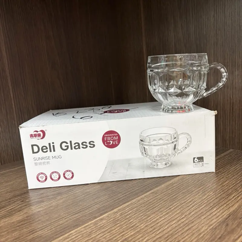 Deli Glass Coffee Mugs  Set of 6 Clear Glass Cups, 160ml (5.4oz) - TikTok  Shop