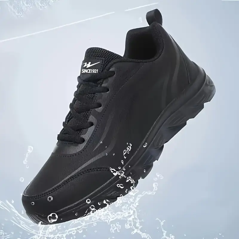 Men's Casual Knit Sneakers, Stylish and Lightweight Running Shoes for Comfortable All Day Wear, Waterproof Running Shoe, Athletic Running Trainers, Pu Leather, Fabric