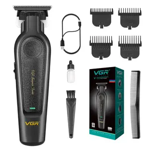 VGR 995 Professional Hair Trimmer for Men, Zero Gapped Outliner Barber Edgers, Portable Cordless Mens Beard Trimmer Clipper with 4 Guide Combs, USB Rechargeable