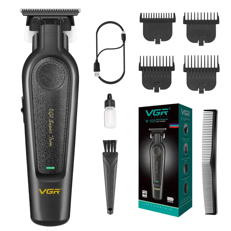 VGR 995 Professional Hair Trimmer for Men, Zero Gapped Outliner Barber Edgers, Portable Cordless Mens Beard Trimmer Clipper with 4 Guide Combs, USB Rechargeable tiktokshopbacktoschool