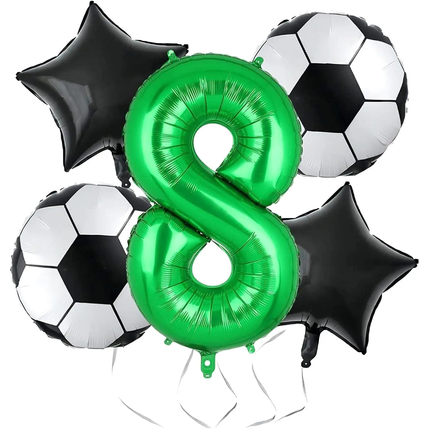 Soccer Balloons 8th Birthday Decorations, Soccer Birthday Party Balloons Soccer Sports Theme Party Decorations Supplies Favors Anniversary Decor 32in Foil Mylar Green 8 Balloon