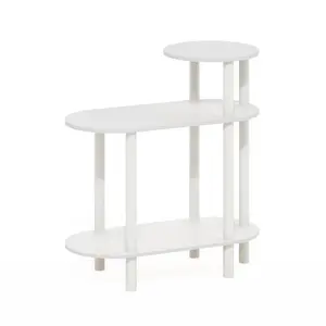 TURN-N-TUBE Side Table in White brings practical storage and 3-tier storage, open shelf, tool-free assembly for bedrooms, living rooms, and small spaces
