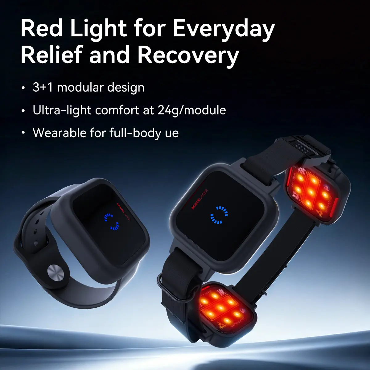 MATELASER W1 REGEN ULTRA 4-Module Wearable Red Light Therapy Device with 5 Optimized Modes for Everyday Use, Sports Use and Comfort Support, Portable Light Therapy Device