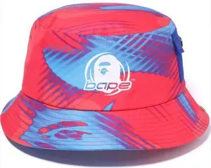 Bape Stroke Camo Bucket Hat Red/Blue - M