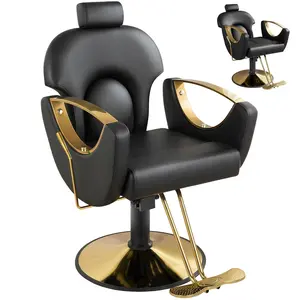 Barber Salon Chair for Hair Stylist,Height Adjustable Hair Chair with Professional Hydraulic PUM,Multi-Function Shampoo Tattoo Beauty Salon Hairdresser Armchair for Barbershop(Black)