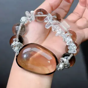 010 Citrine Clear Quartz lucky charm bracelet 2025 energy high quality fashion jewelry beads bracelet gift