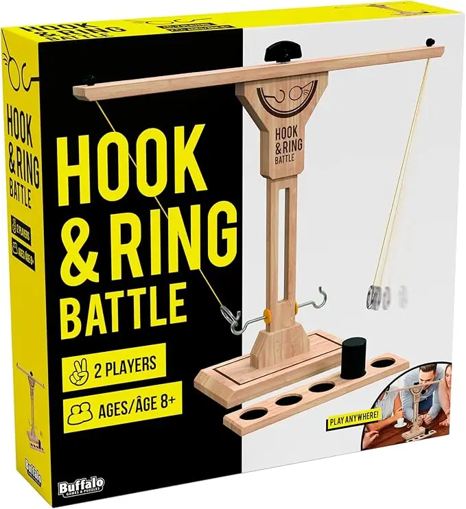 Hook and Ring Battle - Ultimate Fast Paced Party Game - Head to Head Skill Game - Great Addition to Game Party - Ages 8 and Up