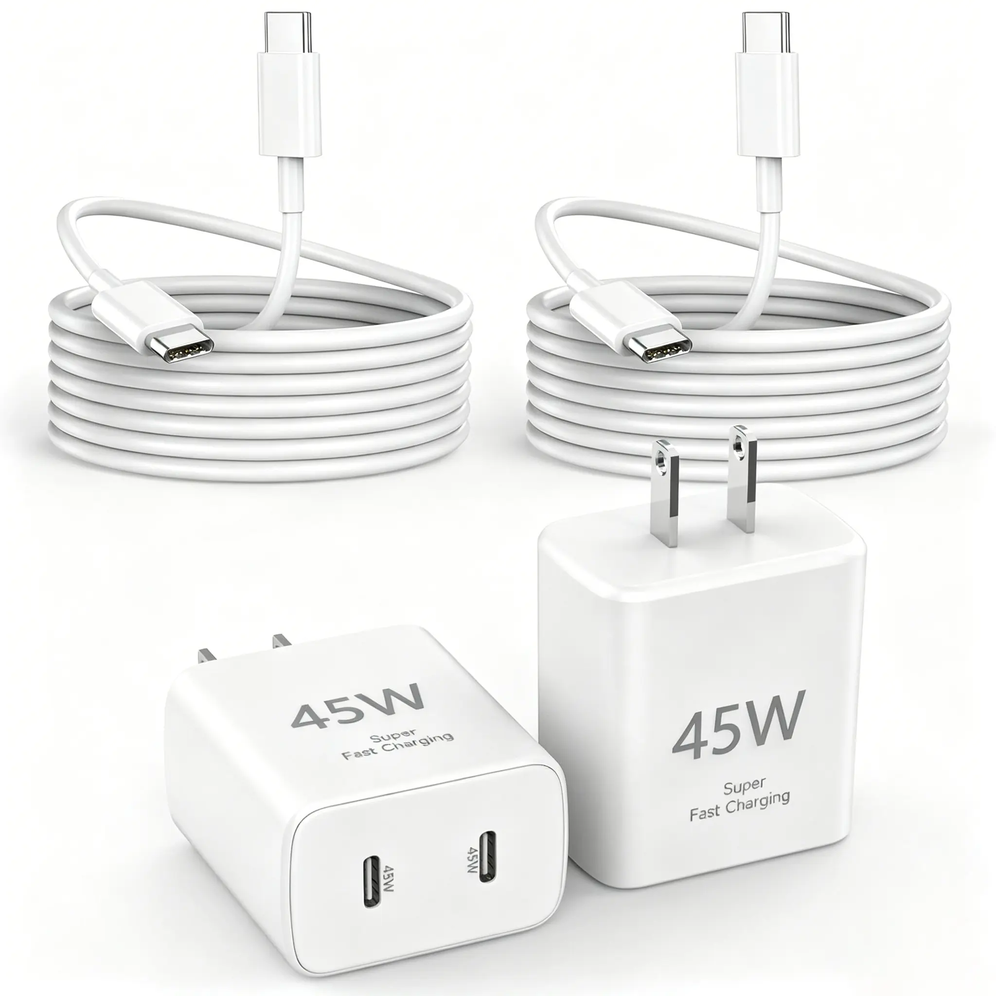 45W for Samsung Super Fast Charger USB C, Dual Android Phone Charger Type C Chargers Fast Charging Block with 10FT Long USB-C Charging Cable Cord for Samsung Ultra/ S25+/ S25/ S24Ultra/ S24-Purple