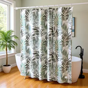 Bamboo Leaf Shower Curtain Liner, Peva Waterproof Bathroom Accessory, Shower Essentials, Durable & Stylish Design, Easy Installation, Perfect for Modern Bathrooms