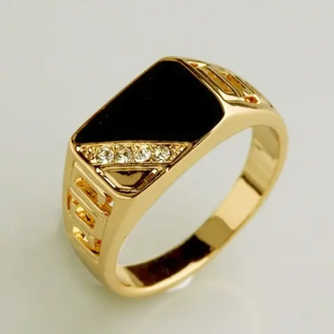 Men's Sparkling Diamond Ring Geometric Design Elegant Exaggerated Ring Jewelry Ring For Business & Formal Wear Luxury Gift Engagement Wedding Ring Statement Rings Beautiful Rings