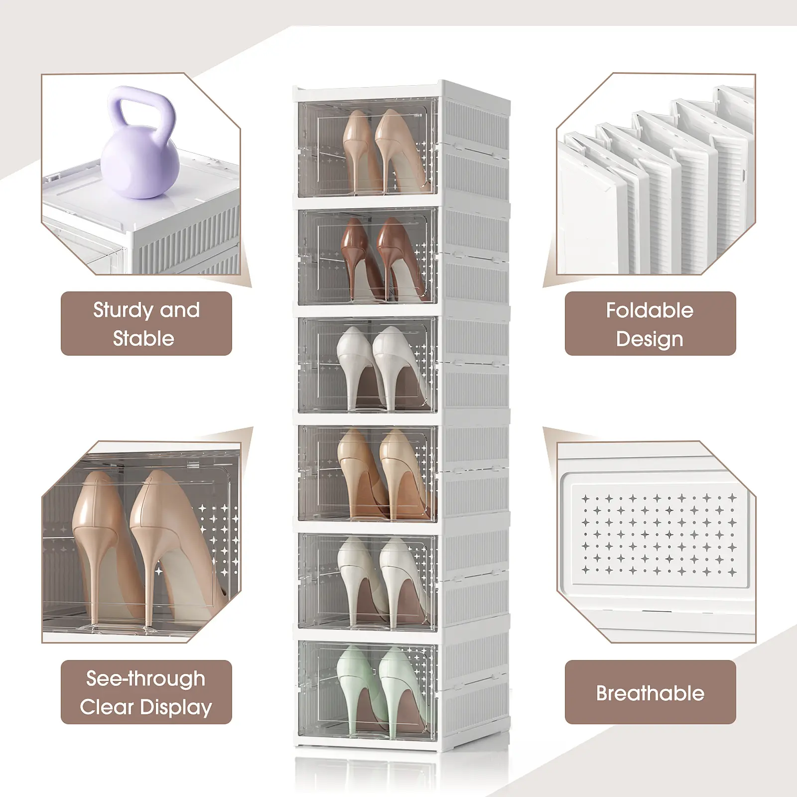 All -in -one shoe box White