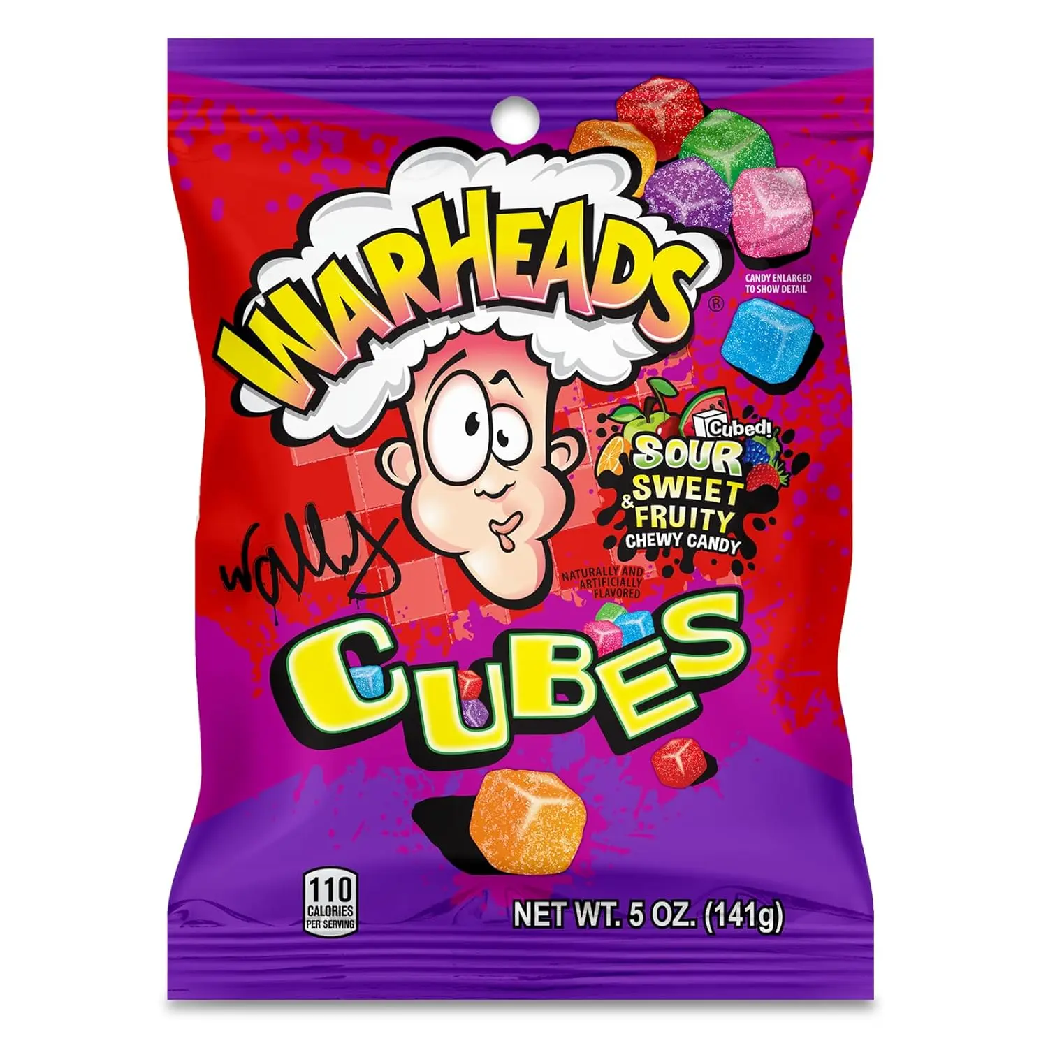 Warheads Chew Cubes 5 oz. 15 ct. - Sour and Soft Candy with Fruit Flavor Snack Artificial