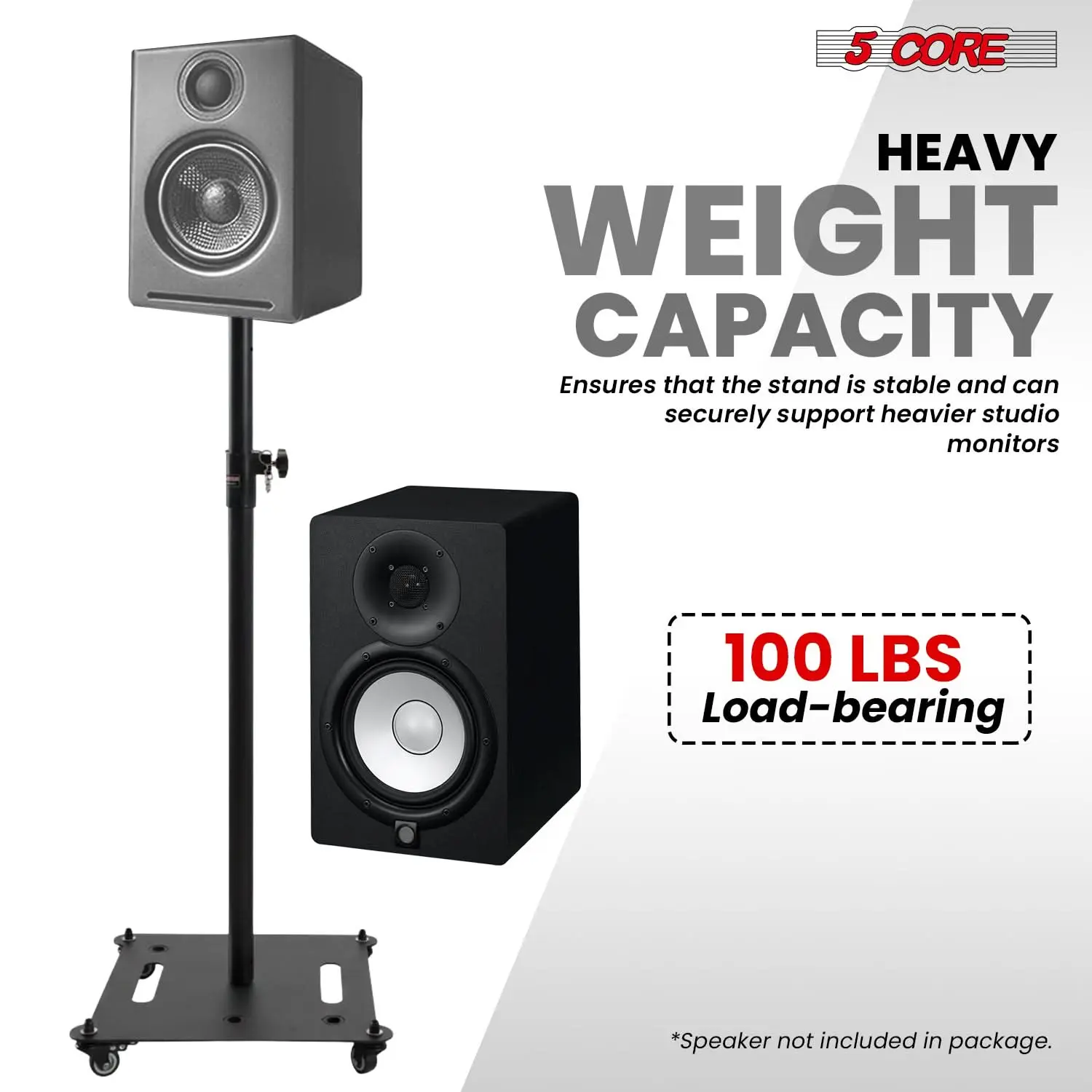 5 Core Speaker Stand Adjustable 61" Heavy Duty PA DJ Tripod Studio Monitor Stands