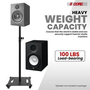 5 Core Speaker Stand Adjustable 61" Heavy Duty PA DJ Tripod Studio Monitor Stands