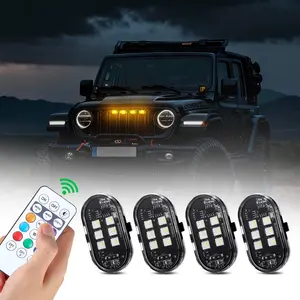 FCCEMC 6LEDs Wireless Remote Control LED Strobe Light for Motorcycle, Car, Bike, Universal Multi-Color Underglow Accent Lamp