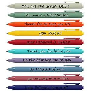 10/20/30 Pcs Gel Ink Ballpoint Pens, Ballpoint Pen Set, Motivational Pen for Coworkers, Inspirational Pens Bulk, Smooth Writing, Affirmation Pen for Teacher, Thank You Appreciate Gifts Women Men Coworker Staff Volunteer, Office Supplies, Ballpen Set