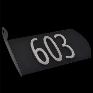 212 MAIN Black Aluminum Address Plate with Nickel-Plated Numbers, Spira Design, Stainless Steel Construction, Home Decor Sign for Home Improvement, Building Supplies, Doors, Gates & Windows, Signs