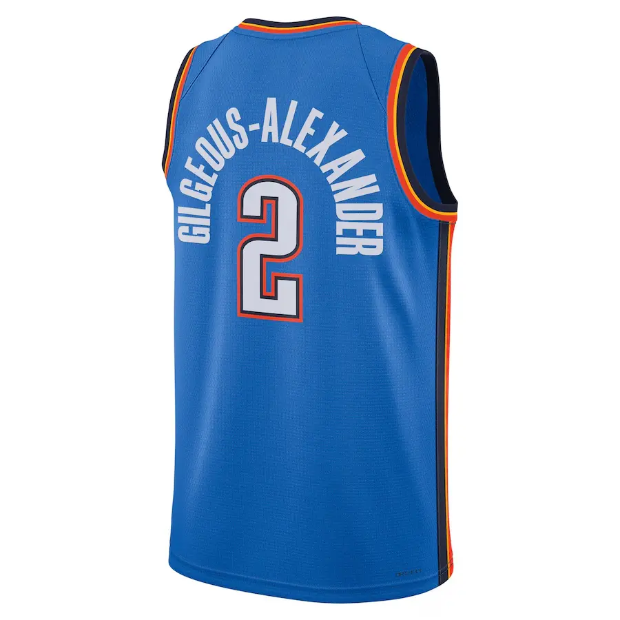 Shai Gilgeous-Alexander Men's Sleeveless stitched Basketball Jersey Blue