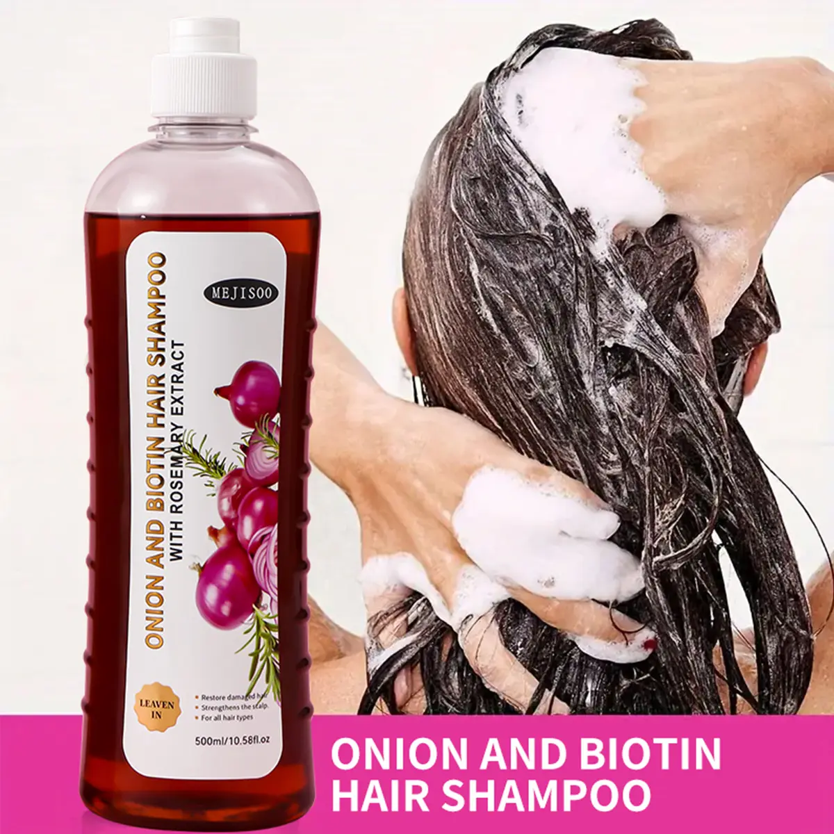 Rosemary Shampoo, Onion Plant Extract Essence, Effectively Control Hair Oil, Improve Hair Cortex Environment, Prevent Hair Loss and Dry Thinning