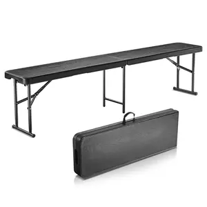 Father's Day Gift VEVOR 6FT Plastic Folding Bench Portable Outdoor Bench for Picnic Camping Garden
