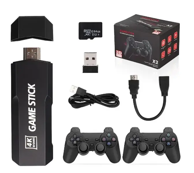 Wireless Retro Game Stick X2 | TV Console with Dual 2.4G Gamepads | Classic Game