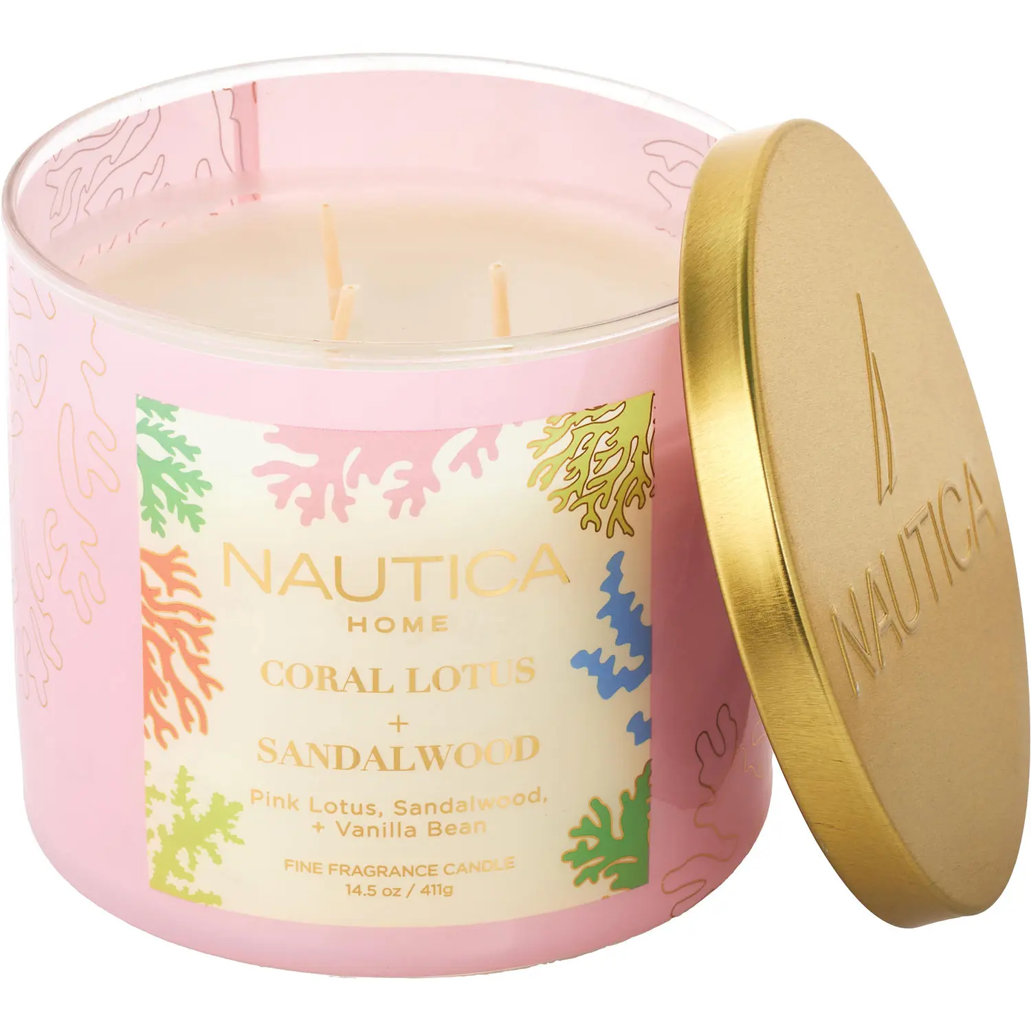Nautica Coral Lotus Sandalwood By Nautica Scented Candle For Unisex