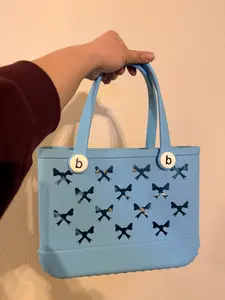 Small Summer Outdoor Rubber Blue Beach Bag