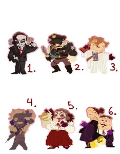 Dark Cute Cartoon Keychain Acrylic Villain Characters Gothic Horror Style Keyring Bag Charm Gift for Teens Adults