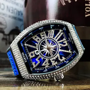 Luxury Full Diamond Watch - Unisex Quartz Watch with Large Dial Diamond-Encrusted Royal Style Gift Box Packaging Perfect Gift for Holiday