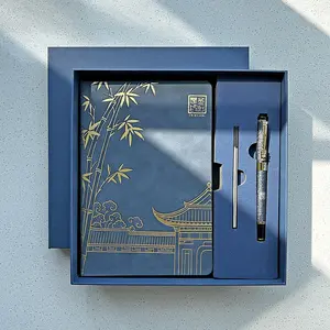 Chinsikol Notebook Gift Box Set, Metal Matte Pen with Replaceable Refill, Lined & Blank Pages, Artificial Leather Cover, Ideal for Gifts, Gift Ready