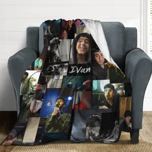 Ivan Cornejo Musician Creative Poster Printed Fleece Blanket - Soft and Warm Knitted Polyester Digital Printed Fleece Blanket, Suitable for Sofas, Beds, Camping - Machine Washable, Suitable for All Seasons, Ideal Gift for Home and Travel