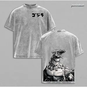 Mecha Godzilla Special edition Retro Vintage Menswear Gift movie fans Top Apparel Classic Oversized Seamless Simple Straight Man Clothes Cotton designer shirts Movie Shirt, graphic tees, men gifts, ,Graphic Streetwear T-shirt gift for all