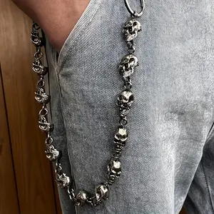 [Chain  Pants for Men] Skull   Pants Chain -  Jeans & Belt Accessory for Men and Women, Motorcycle Wallet Style