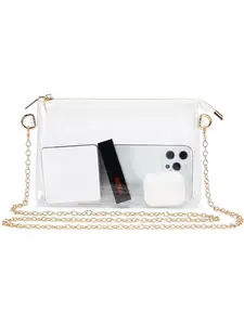 Transparent Jelly Bag with Chain, Clear Bag, Chic Chain Crossbody, Small Phone Pouch, Coin Purse, Single Shoulder Minimalist Crossbody Bag, Stylish and Practical Accessory