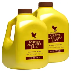 2 Forever Living Aloe Vera Juice Lemon Lime Flavor Pure Inner Leaf Gel Supports Digestion Immunity 1L Each Pack of 2 No Preservatives