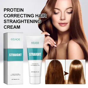 Protein Straightening Cream - Tames Frizz, Controls Flyaways, Gentle Smoothing Hair Care Treatment with No Pulling