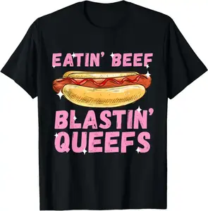 100% Cotton "Eatin' Beef & Blastin' Burps" Funny Embarrassing T-Shirt | Hilarious Casual Graphic Tee
