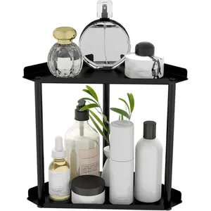 Corner Bathroom Counter Organizer, 2 Tier Bathroom Organizer Countertop,Organizer Corner Shelf,Makeup Organizer and Storage for Bathroom