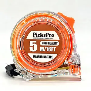 5m/16ft Metric & Imperial Scale Industrial Tape Measure, Retractable Measuring Tape, Transparent Shell & Shockproof Design, High Precision 0.1mm, Durable Anti-Drop Wear Resistant, Durable Measuring Tool for Home, Construction, DIY Projects