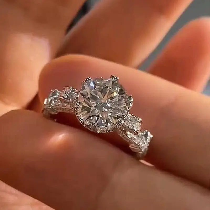 Maxine Vintage 2.0ct Synthetic Round Cut Moissanite Engagement Ring - Women's Jewelry for Proposal, Daily Wear, Moissanite Rings