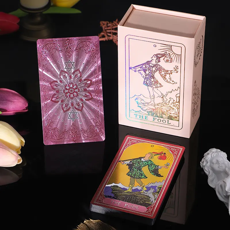 PinkTarot Card Game (78 pcs/set), Portable Magician Tarot Card Game, Multicolor Tarot Card Game, Mystical Fun Card Game for Adults, Holiday Gift，Girls Night & Bachelorette Party Supplies，Party Game, Pentacles，Party gifts