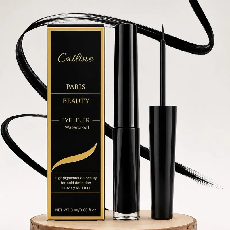 Catline Paris Beauty Waterproof Liquid Eyeliner Pen – Smudge-Proof, Long-Lasting, Black, 5ml