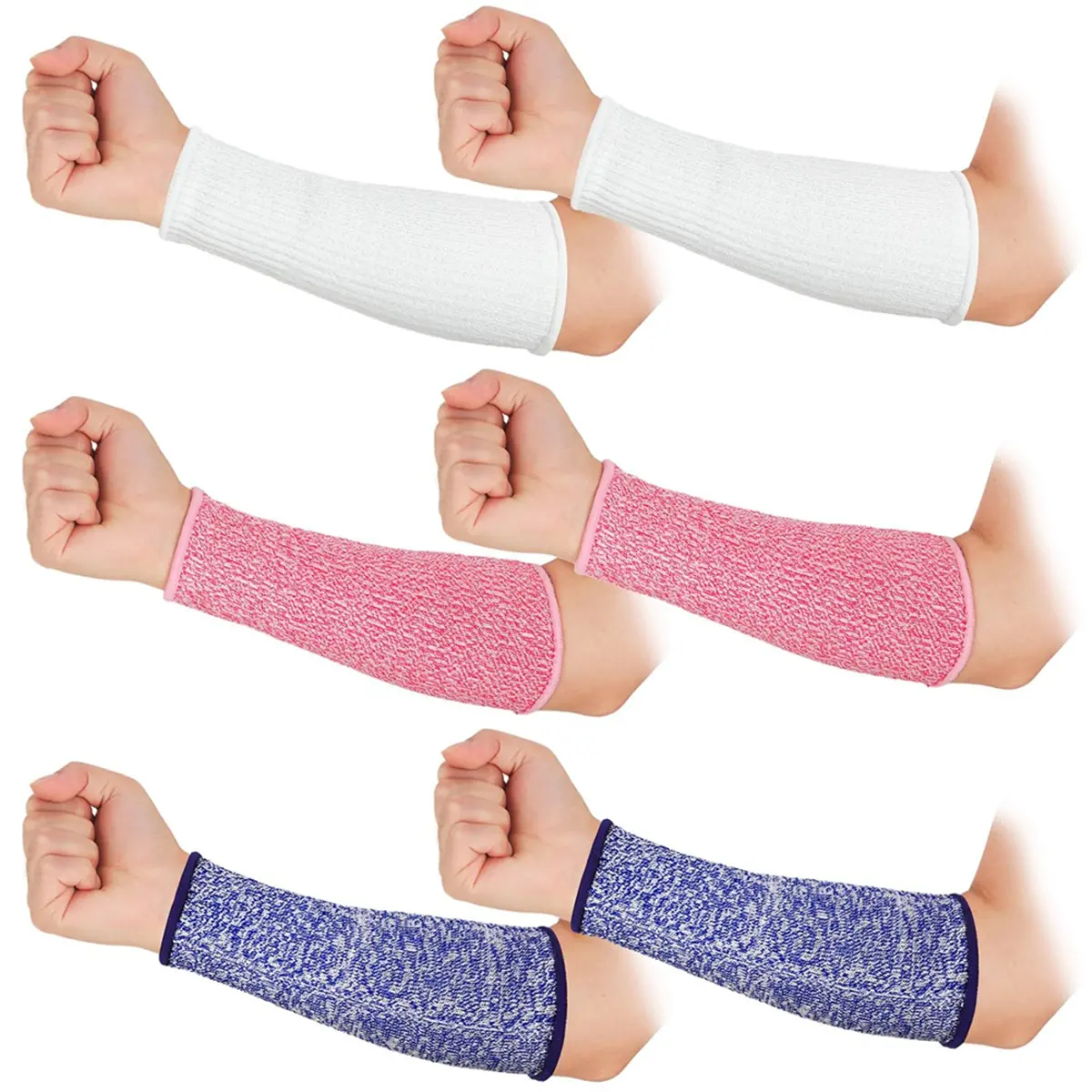 Unisex 3-Pair Cut Resistant Sleeves Arm Protectors - Level 5 Cut-Resistant Material, Breathable Burn Guard, Durable and Washable, Enhanced Protection, Comfortable Fit for Thin Skin, Vacuum & Floor Care Tasks