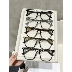 5 Pairs Unisex Large Frame Tortoise Pattern Glasses, Anti-Blue Light, Eye Protection, Suitable for Daily Use, Office, TV, Play, Decoration